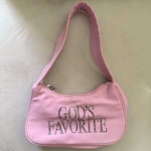 Pink Women's Bag with Rhinestone Detail